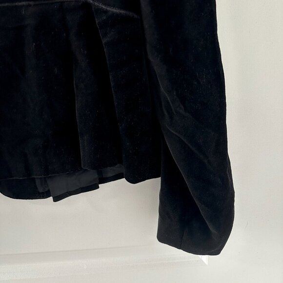 Vintage Y2K Rafaella Black Velvet Peplum Blazer Single Button Jacket Size 14 - Picture 12 of 13